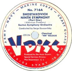 Download Boston Symphony Orchestra Conducted By Serge Koussevitsky - Shostakovich Ninth Symphony