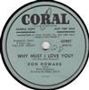 baixar álbum Don Howard - Why Must I Love You You Can Live With A Broken Heart