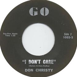 Download Don Christy - Teach Me I Dont Care